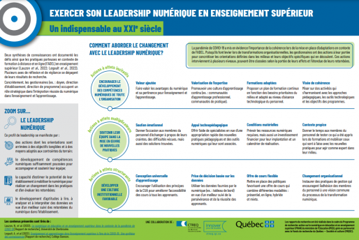 Capture d'écran du napperon: exercer son leadership numérique en enseignement supérieur