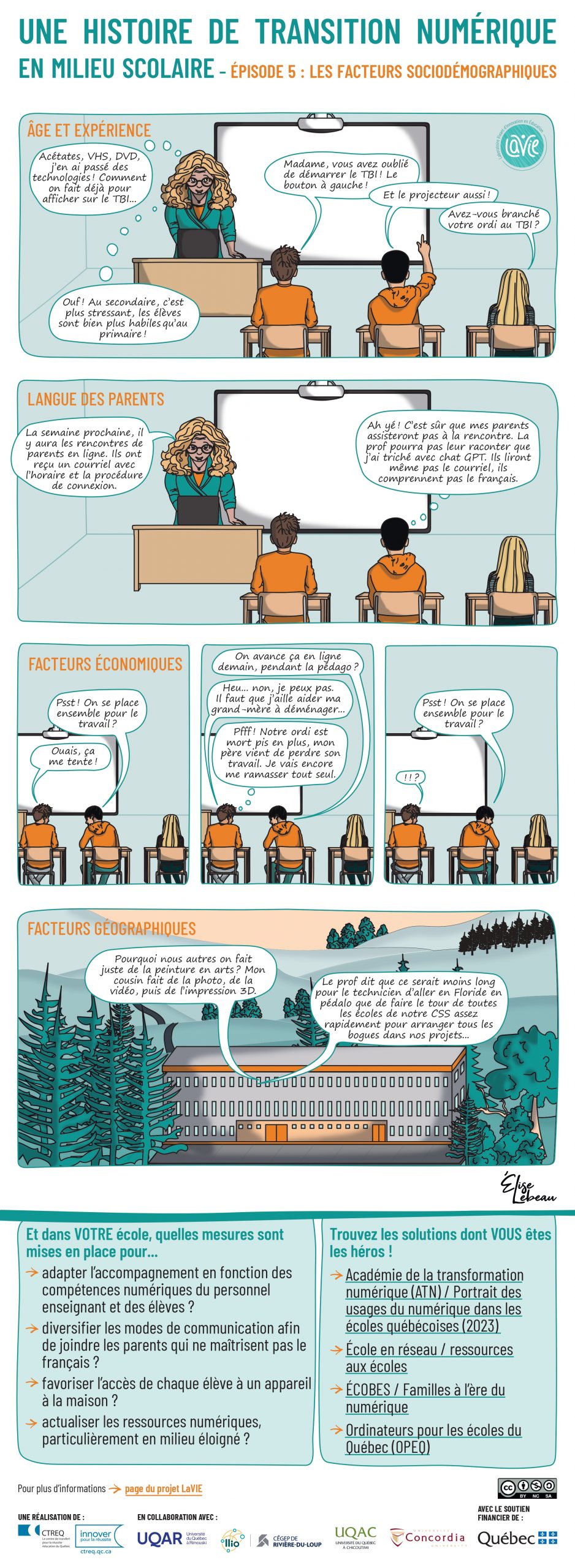 Bande dessinée 5 - Une histoire de transition numérique en milieu scolaire - Les facteurs sociodémographiques